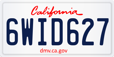 CA license plate 6WID627