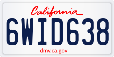 CA license plate 6WID638