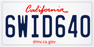 CA license plate 6WID640