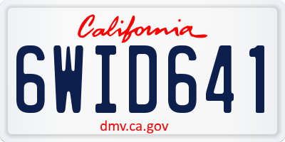 CA license plate 6WID641