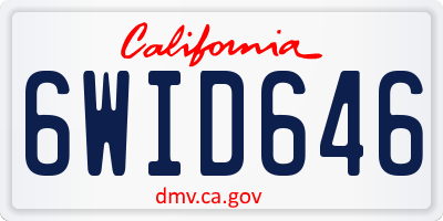 CA license plate 6WID646