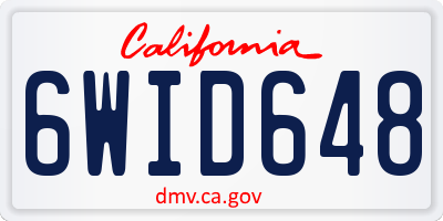 CA license plate 6WID648