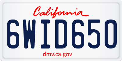 CA license plate 6WID650