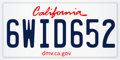 CA license plate 6WID652