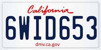 CA license plate 6WID653