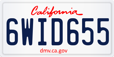 CA license plate 6WID655