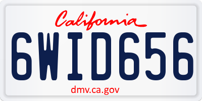 CA license plate 6WID656