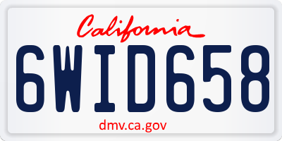 CA license plate 6WID658