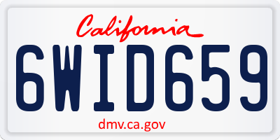 CA license plate 6WID659
