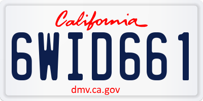 CA license plate 6WID661