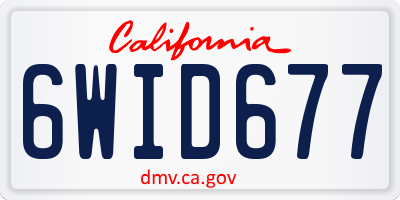 CA license plate 6WID677