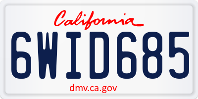 CA license plate 6WID685