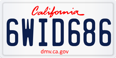 CA license plate 6WID686