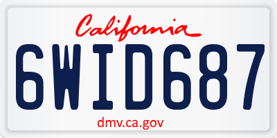 CA license plate 6WID687