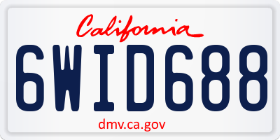 CA license plate 6WID688