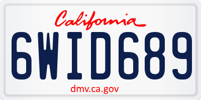 CA license plate 6WID689