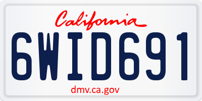 CA license plate 6WID691