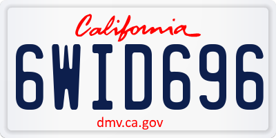 CA license plate 6WID696