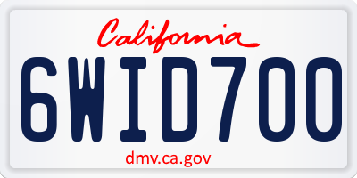 CA license plate 6WID700
