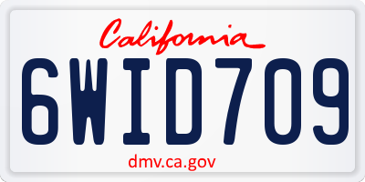 CA license plate 6WID709