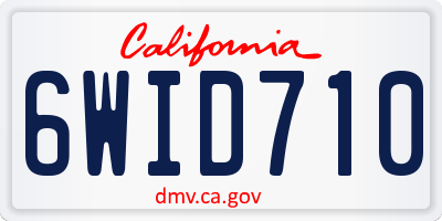 CA license plate 6WID710