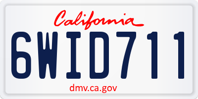 CA license plate 6WID711