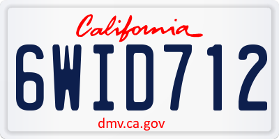 CA license plate 6WID712