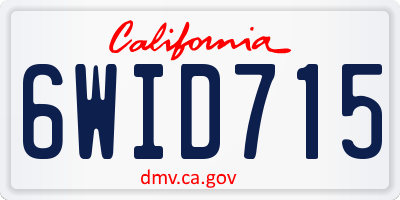 CA license plate 6WID715