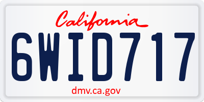 CA license plate 6WID717
