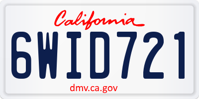 CA license plate 6WID721