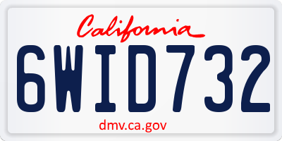 CA license plate 6WID732
