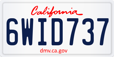 CA license plate 6WID737