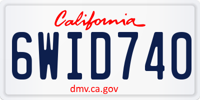 CA license plate 6WID740