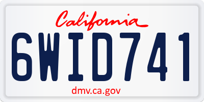 CA license plate 6WID741