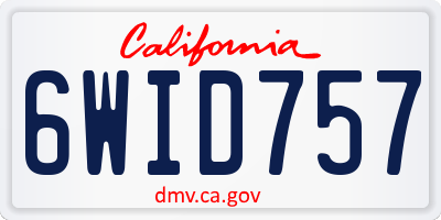 CA license plate 6WID757