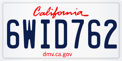 CA license plate 6WID762
