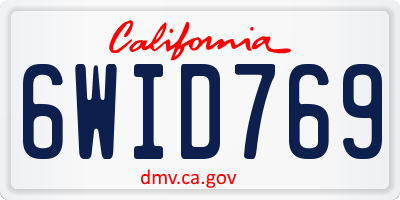 CA license plate 6WID769