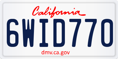 CA license plate 6WID770