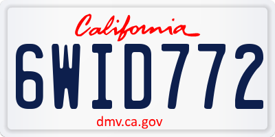 CA license plate 6WID772