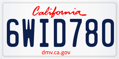 CA license plate 6WID780