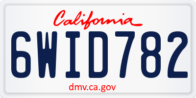 CA license plate 6WID782