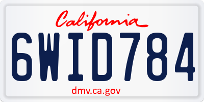 CA license plate 6WID784