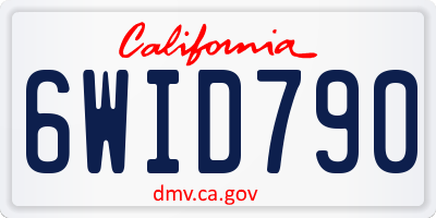 CA license plate 6WID790