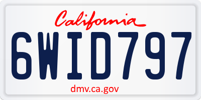 CA license plate 6WID797