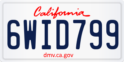 CA license plate 6WID799