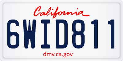 CA license plate 6WID811