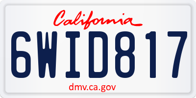 CA license plate 6WID817