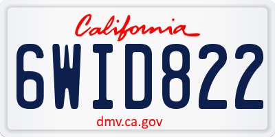 CA license plate 6WID822