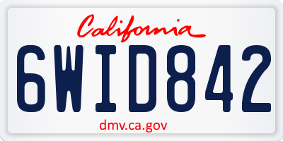 CA license plate 6WID842