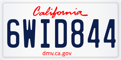 CA license plate 6WID844
